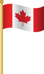 Flag of Canada,Canada flag Golden waving isolated vector illustration eps10.