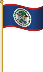 Flag of Belize,Belize flag Golden waving isolated vector illustration eps10.