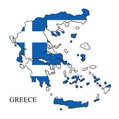 Greece map vector illustration. Global economy. Famous country. Southern Europe. Europe.