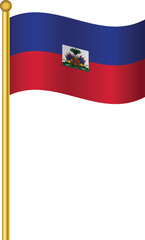 Flag of Haiti,Haiti flag Golden waving isolated vector illustration eps10.