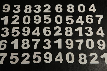 Background of numbers. from zero to nine. Numbers texture. Finance data concept. Mathematic. Seamless pattern with numbers. financial crisis concept. Business success.