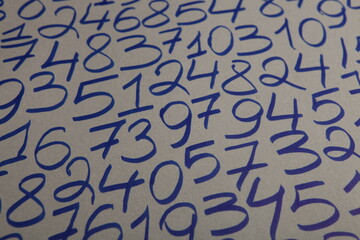 Background of numbers. from zero to nine. Numbers texture. Finance data concept. Mathematic. Seamless pattern with numbers. financial crisis concept. Business success.
