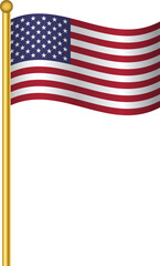 Flag of United States,United States flag Golden waving isolated vector illustration eps10.