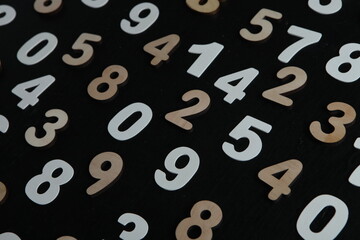 Background of numbers. from zero to nine. Numbers texture. Finance data concept. Mathematic....