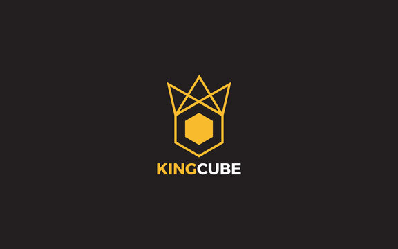 Crown logo forming cube in yellow color