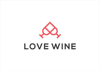 love wine logo design vector illustration