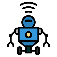 robot filled outline icon