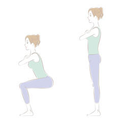 スクワット（手を組んで）