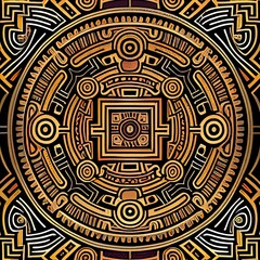 Vintage Mayan Aztec geometric traditional pattern with earthy colors