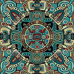Fototapeta premium Vintage Mayan Aztec geometric traditional pattern. 