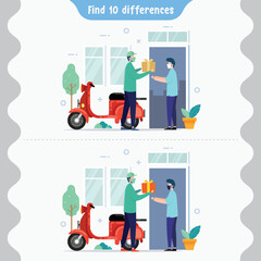 Find differences pictures kids game for educational activity preschool children vector illustration