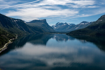 aerial view of the sognefjord norway 