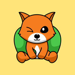 vector illustration of a cute and fat pig