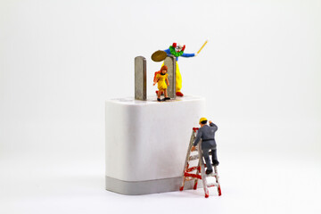 Concept miniature figure 1:87 scale in the studio