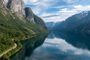 aerial view of the sognefjord Norway