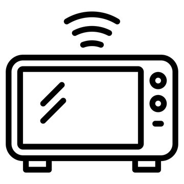 black tv screen with wifi signal clip art preview
