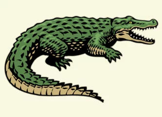 Fototapeten Crocodile in Hand Drawn Vintage Style © bazzier