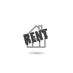 Rent house logo icon with shadow
