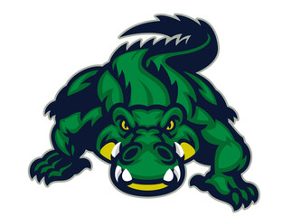 Crocodile Crawling Mascot Logo