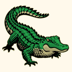 Crocodile Reptile hand drawn style