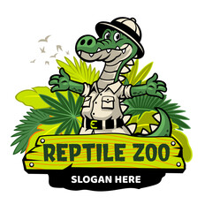 Crocodile Reptile Zoo Mascot Logo