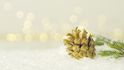 merry christmas background with copy space on a rustic wooden table