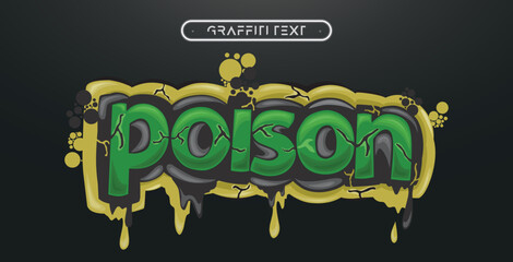 POISON Graffiti text effect, editable spray and street text style