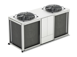 Industrial air conditioner on transparent background.
