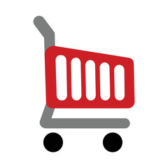 shopping cart icon, vector illustration 