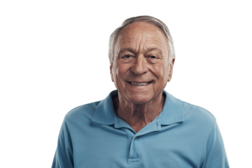 PNG Shot of a man happily smiling at the camera in a studio.
