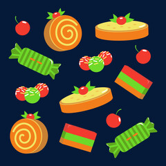 Indonesian food, cakes and snacks pattern