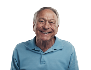 PNG Shot of a man happily smiling at the camera in a studio.