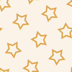 Christmas seamless pattern with gold stars