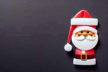 Fototapeta na wymiar A stylish and modern schematic Santa on a sleek black background. Ideal for creating banners and message boards. Follow the trends with this eye-catching visual.