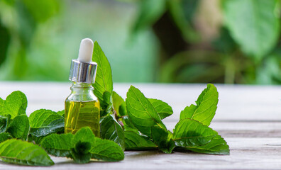 The mint extract in a small jar.