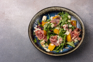 delicious salad on a gray background
