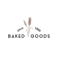 Bakery logo with spikes in vector, vintage label