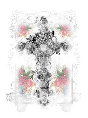 Abstract design print on plain base