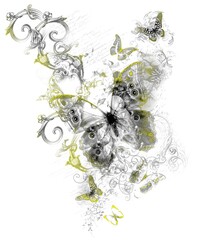 Abstract design print on plain base