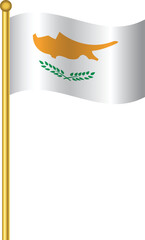 Flag of Cyprus,Cyprus flag Golden waving isolated vector illustration eps10.