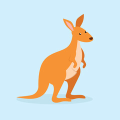 Kangaroo stands on its paws