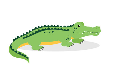 Crocodile, side view - illustration, cartoon, vector