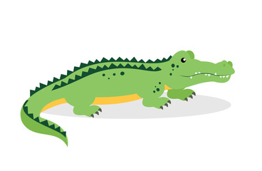 Obraz premium Crocodile, side view - illustration, cartoon, vector