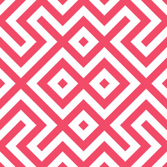 Abstract geometric pattern, simple line art pattern, red color seamless illustration template for background, poster, banner