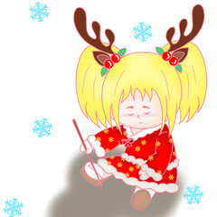 girl with a christmas ball