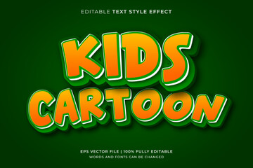 Kids cartoon 3d ediable text effect