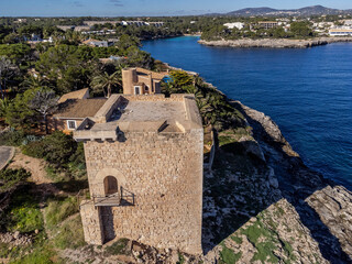 defense tower, 1628, Porto Petro, Santanyi, Mallorca, Balearic Islands, Spain