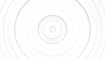 3d rendering ripple wave circle. Clean and simple 3d render illustration. Abstract rings background for business presentation. Radial bright pattern concept. Modern surface texture.