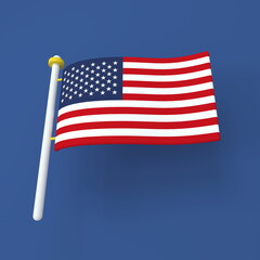 3D rendering American flag
