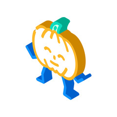 pumpkin character isometric icon vector. pumpkin character sign. isolated symbol illustration